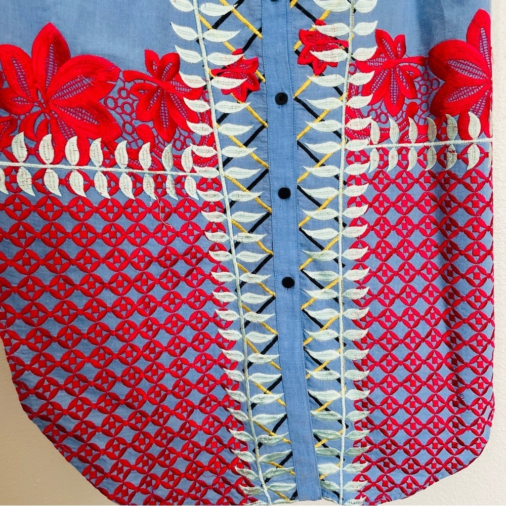 ANTHROPOLOGIE | Red Carter Palisades Embroidered Midi Dress Size M - Picture 10 of 13